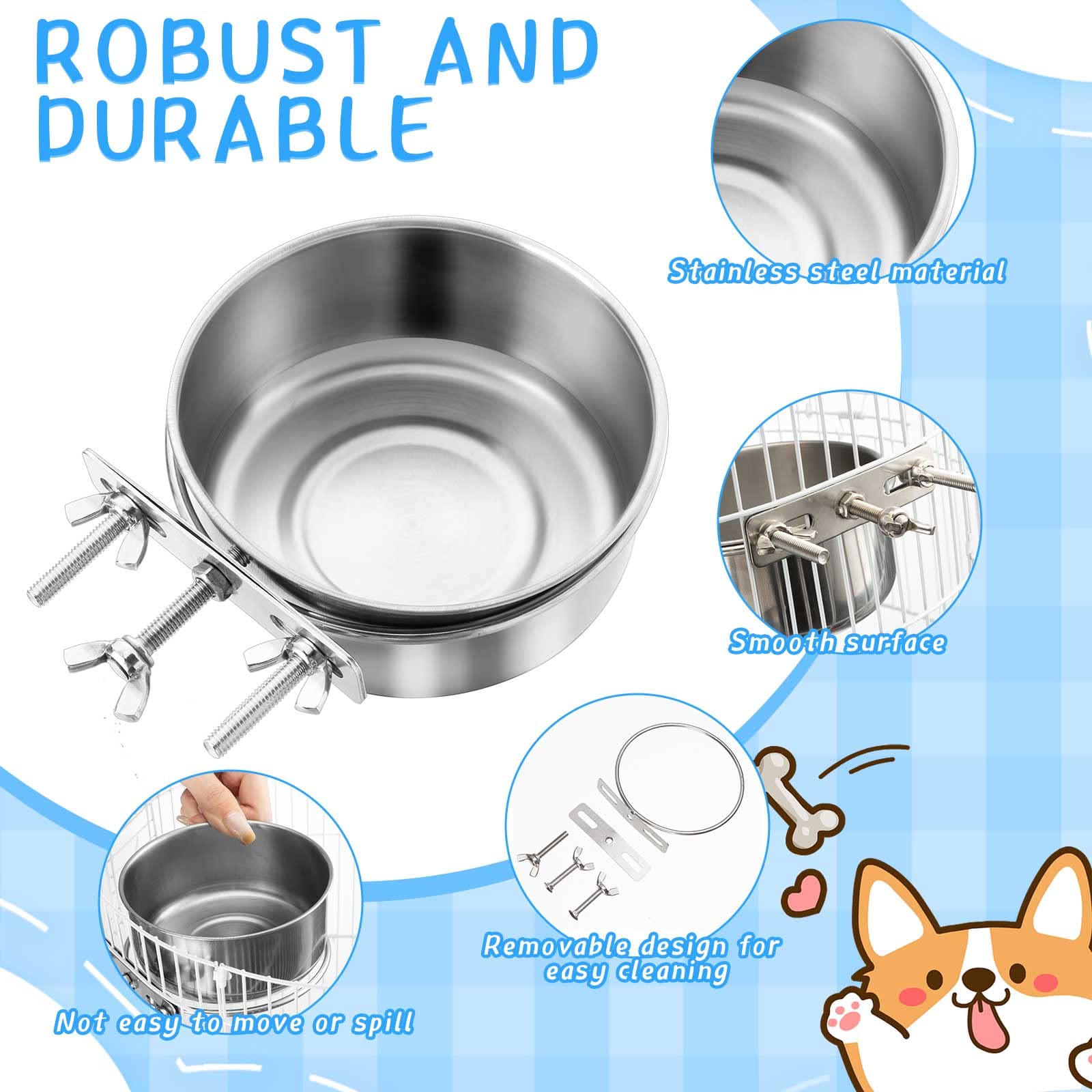 Silkfly stainless steel removable bowl makes refilling quick and hygienic.