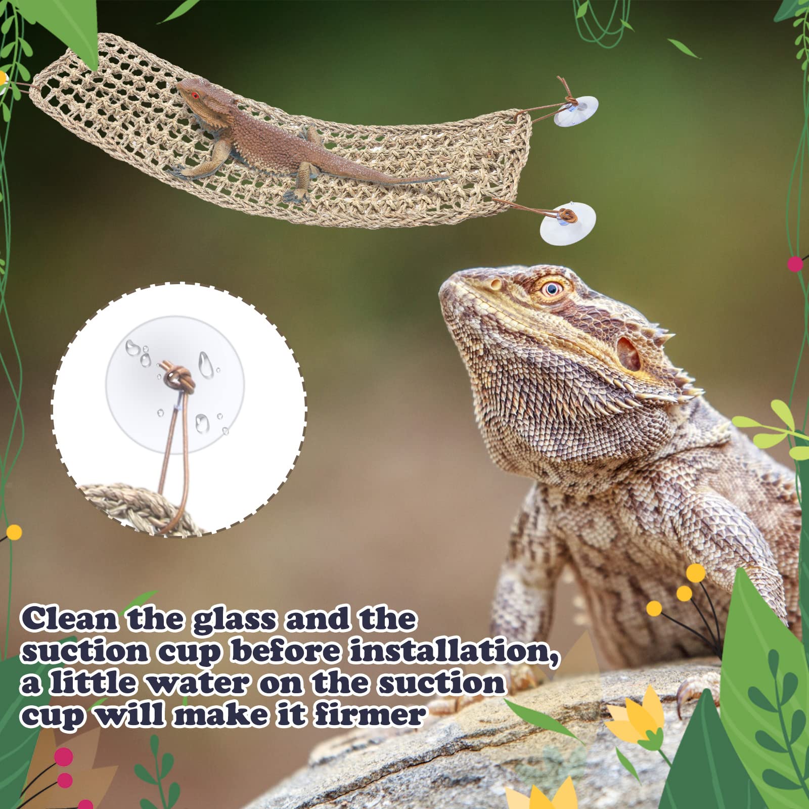 Silkfly suction-cup hammock installation easy to reposition in tank