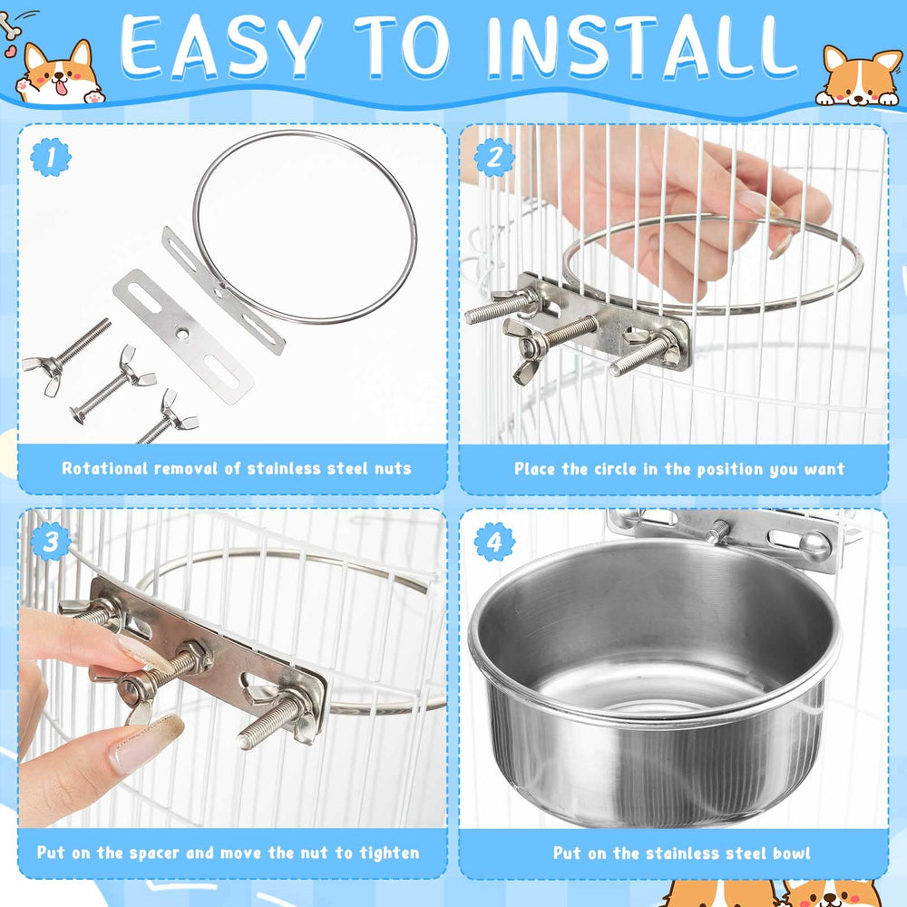 Silkfly travel crate bowls setup for convenient on-the-go feeding with secure clamps.