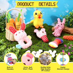 SilTriangle Easter chick plush toy with squeaker for extended engagement