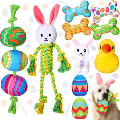 SilTriangle Easter egg rope strand dog toy for interactive play and tugging