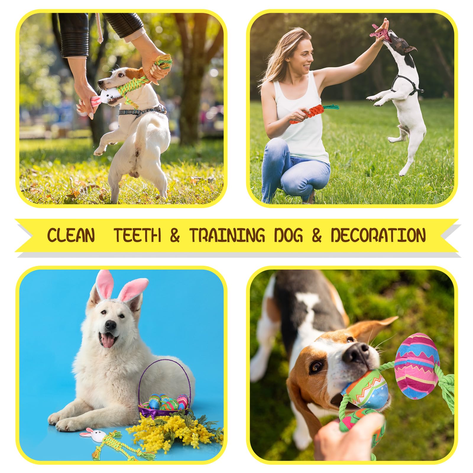 SilTriangle Easter rope toy for tug-of-war and chew sessions
