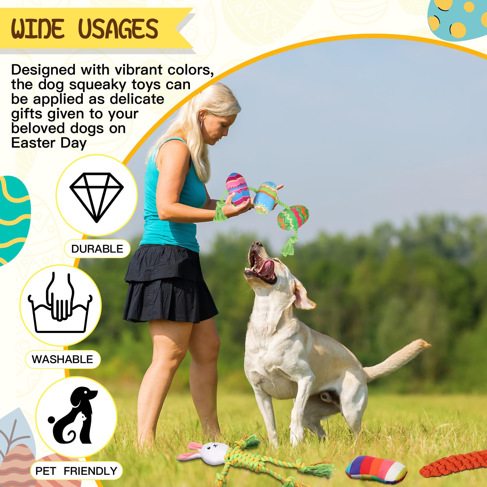 SilTriangle Easter squeaky toy set enabling interactive training and rewards