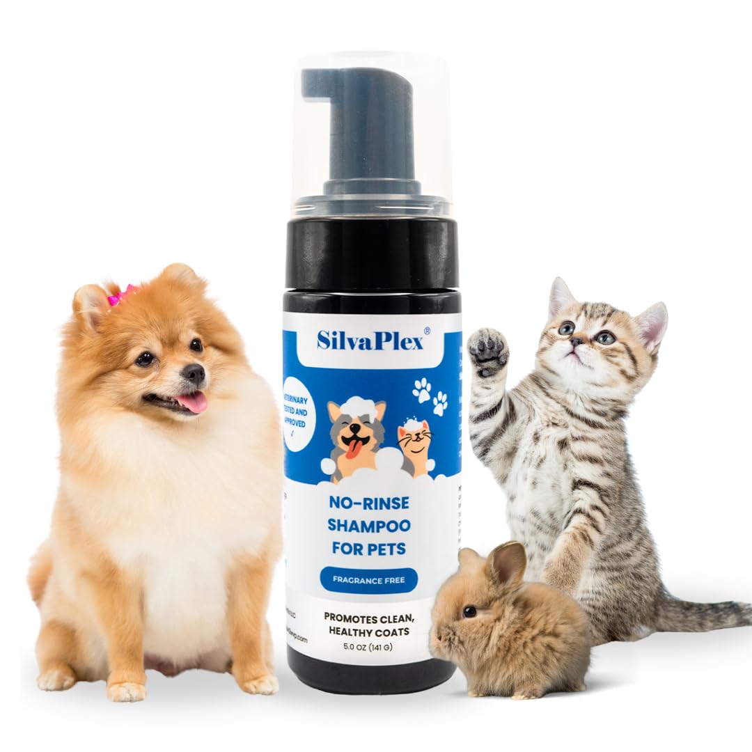 SILVAPLEX No Rinse Foam bottle pour for quick odor removal on dogs and cats