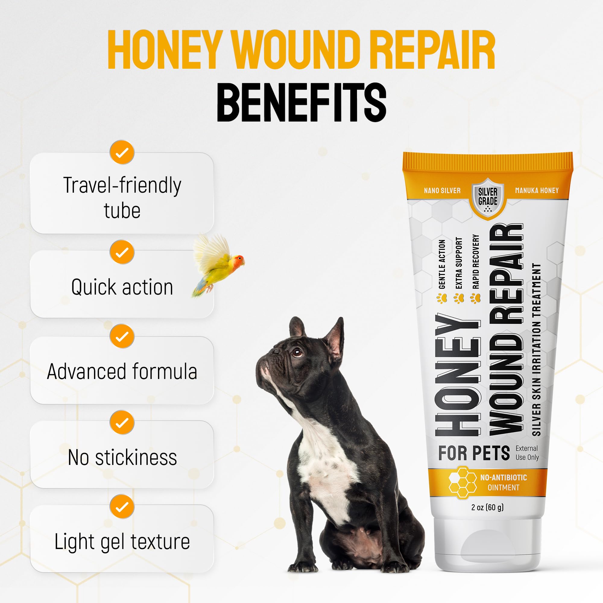 Dog-friendly SILVER GRADE wound gel ready for use
