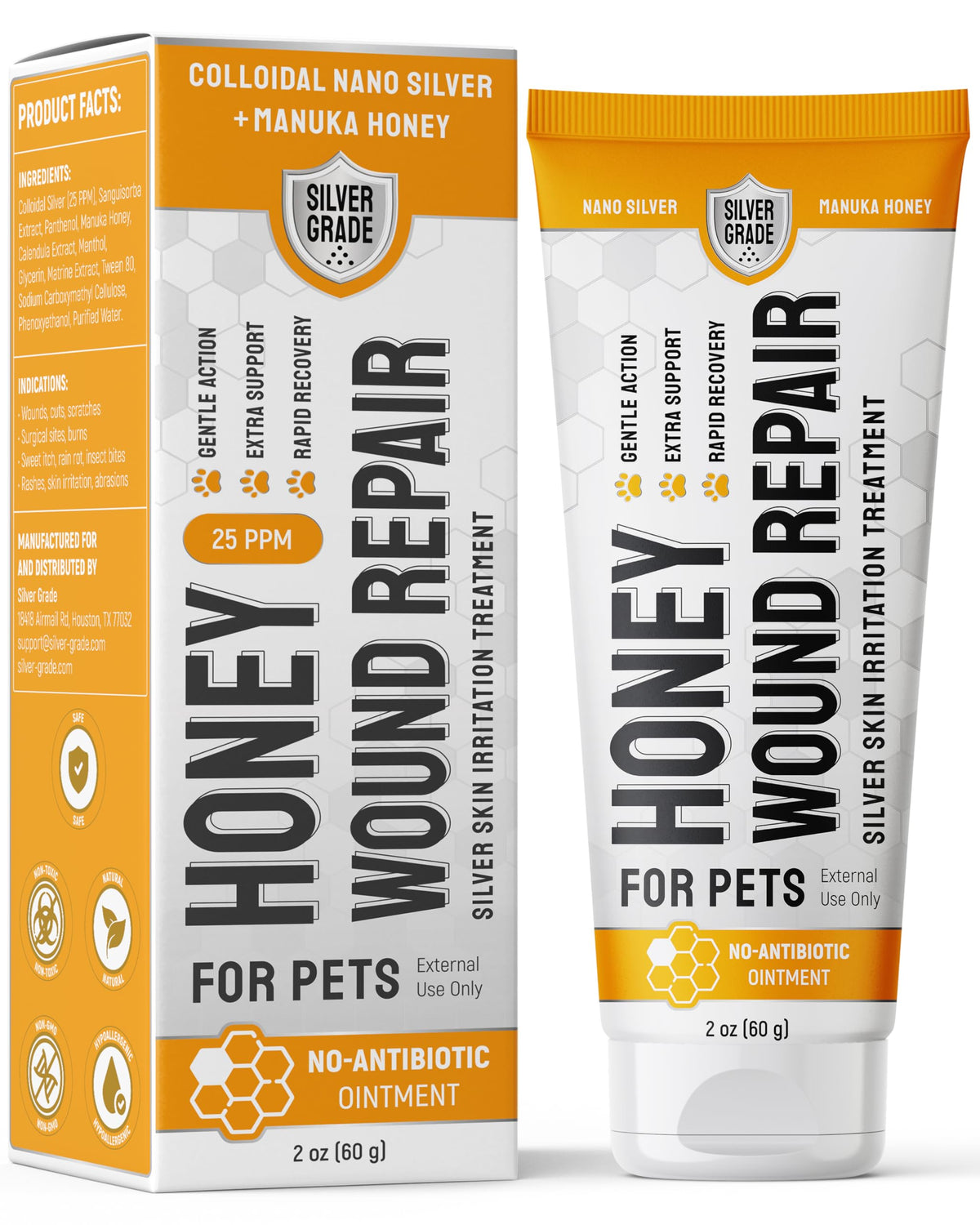 SILVER GRADE Cat Wound Gel tube in use for minor skin irritations
