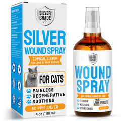 SILVER GRADE cat wound spray bottle for easy application on minor wounds.