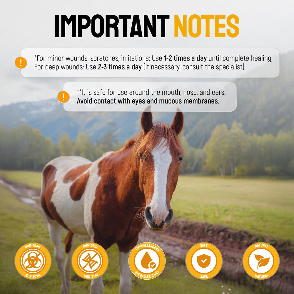 SILVER GRADE horse wound care application on leg suggests cross species use.
