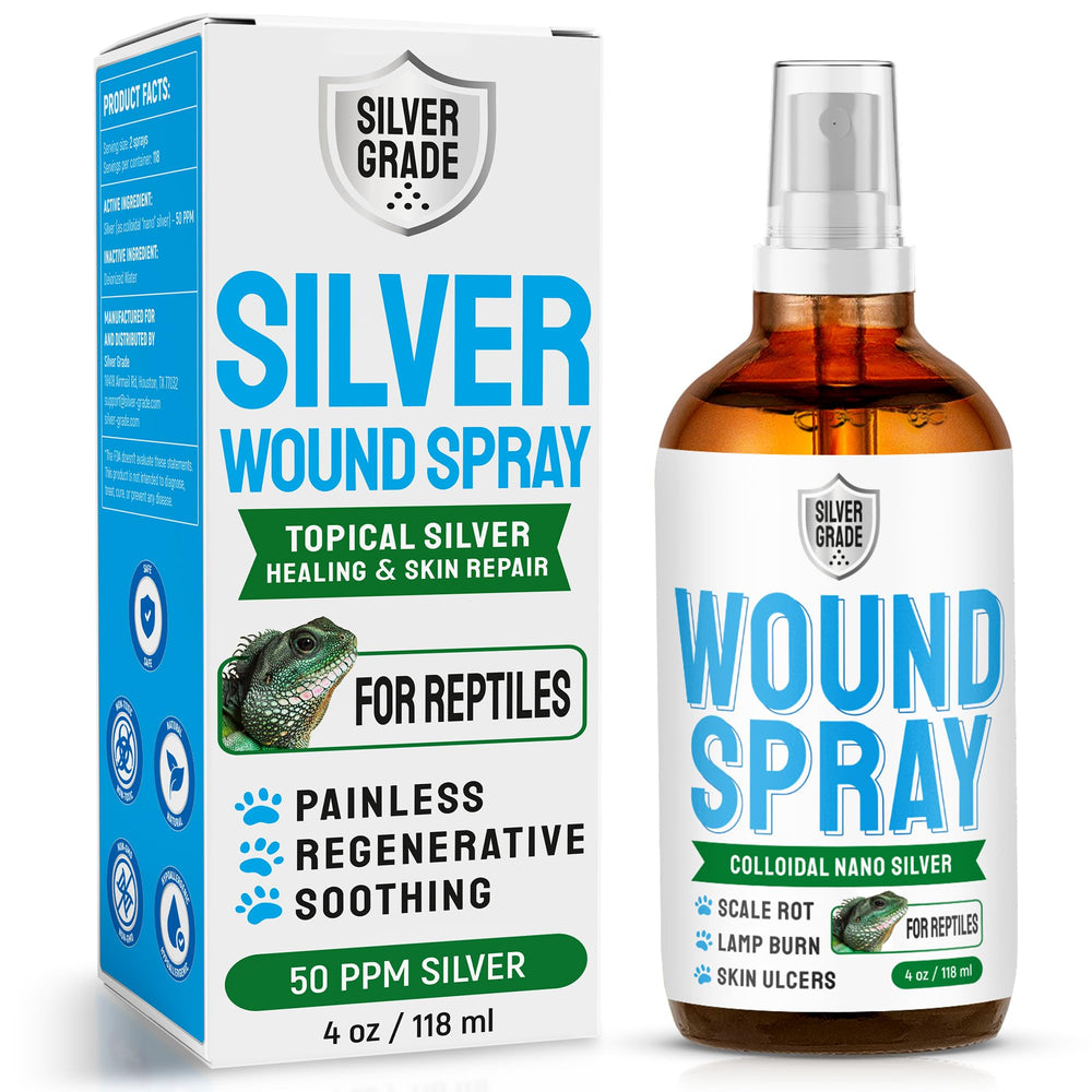 SILVER GRADE Reptile Wound Care Spray bottle ready for at-home use and care