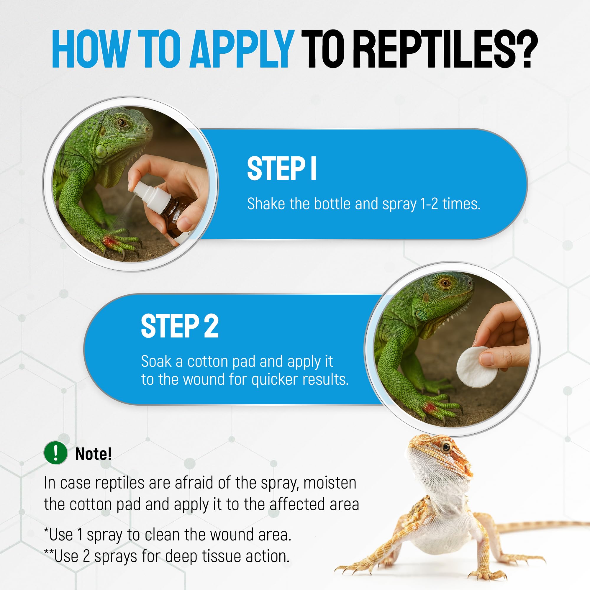 Label detail of SILVER GRADE Reptile Wound Care Spray