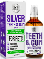 SILVER GRADE teeth gum dog breath spray bottle for fresh pet breath