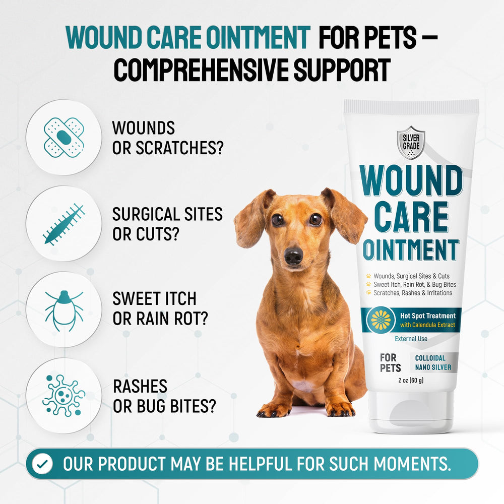 SILVER GRADE wound gel area application shown for pets