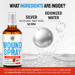 SILVER GRADE wound spray treating pecking sores on a chicken.