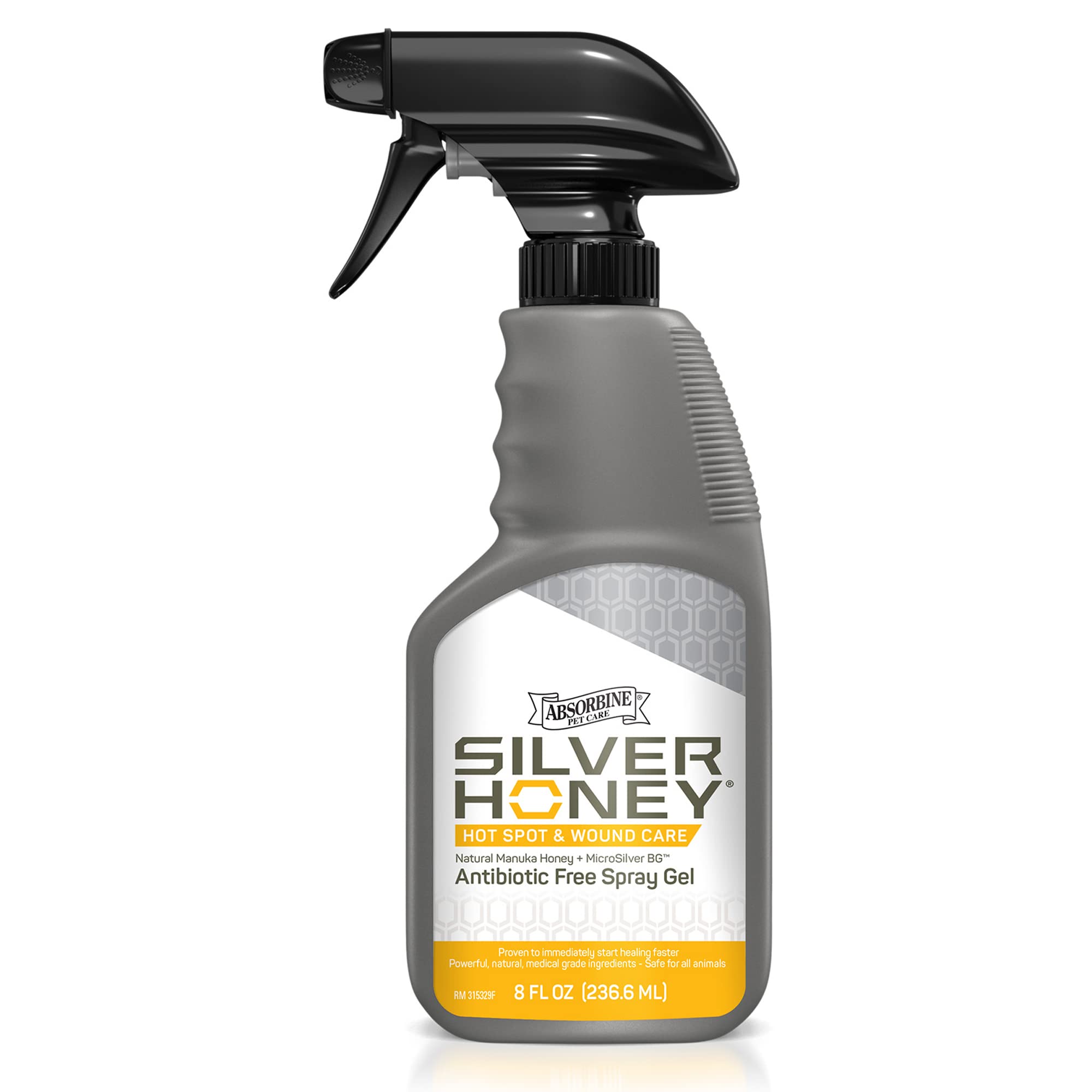 Silver Honey hot-spot spray bottle shown for gentle pet care