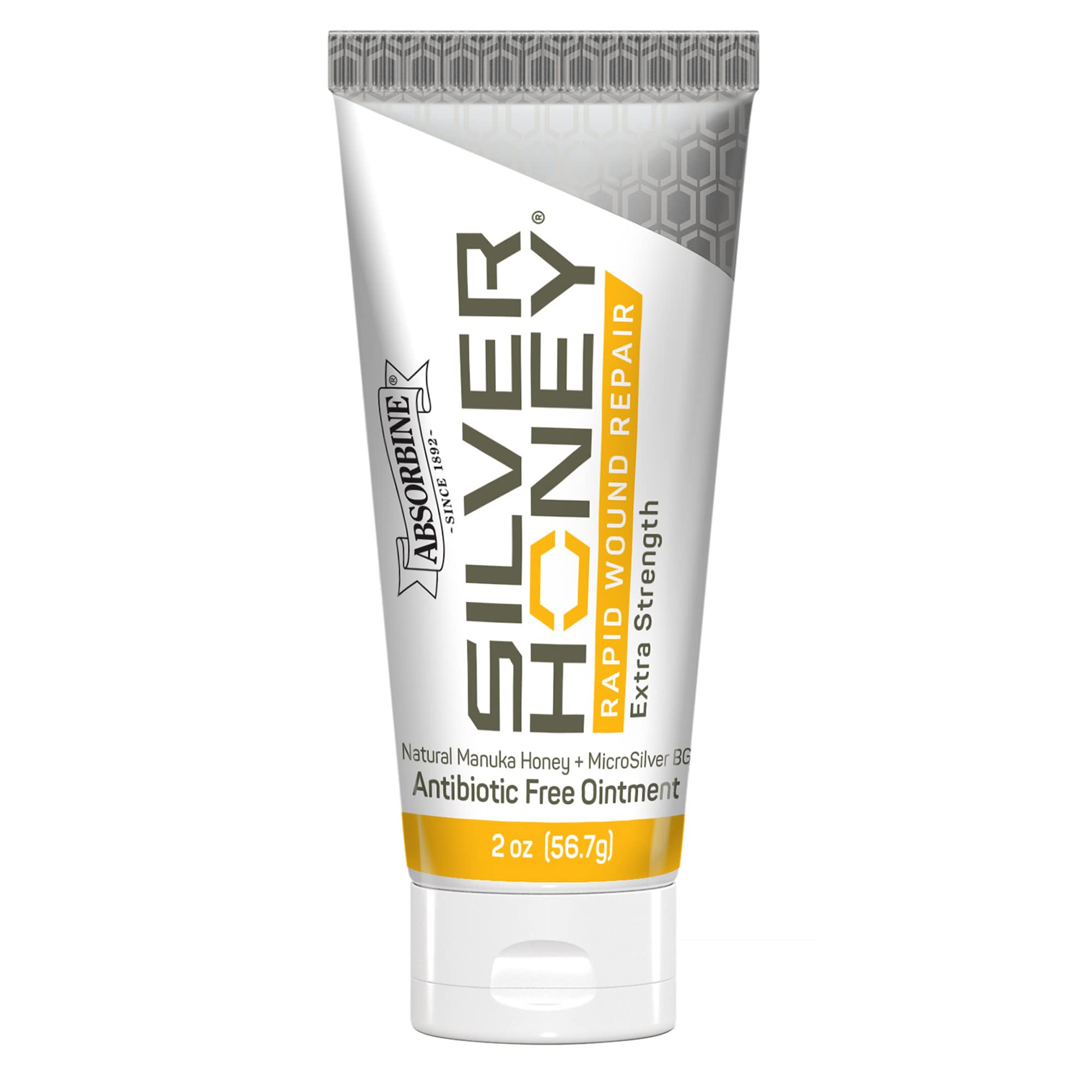 Silver Honey rapid wound repair ointment tube ready for equine wound care.