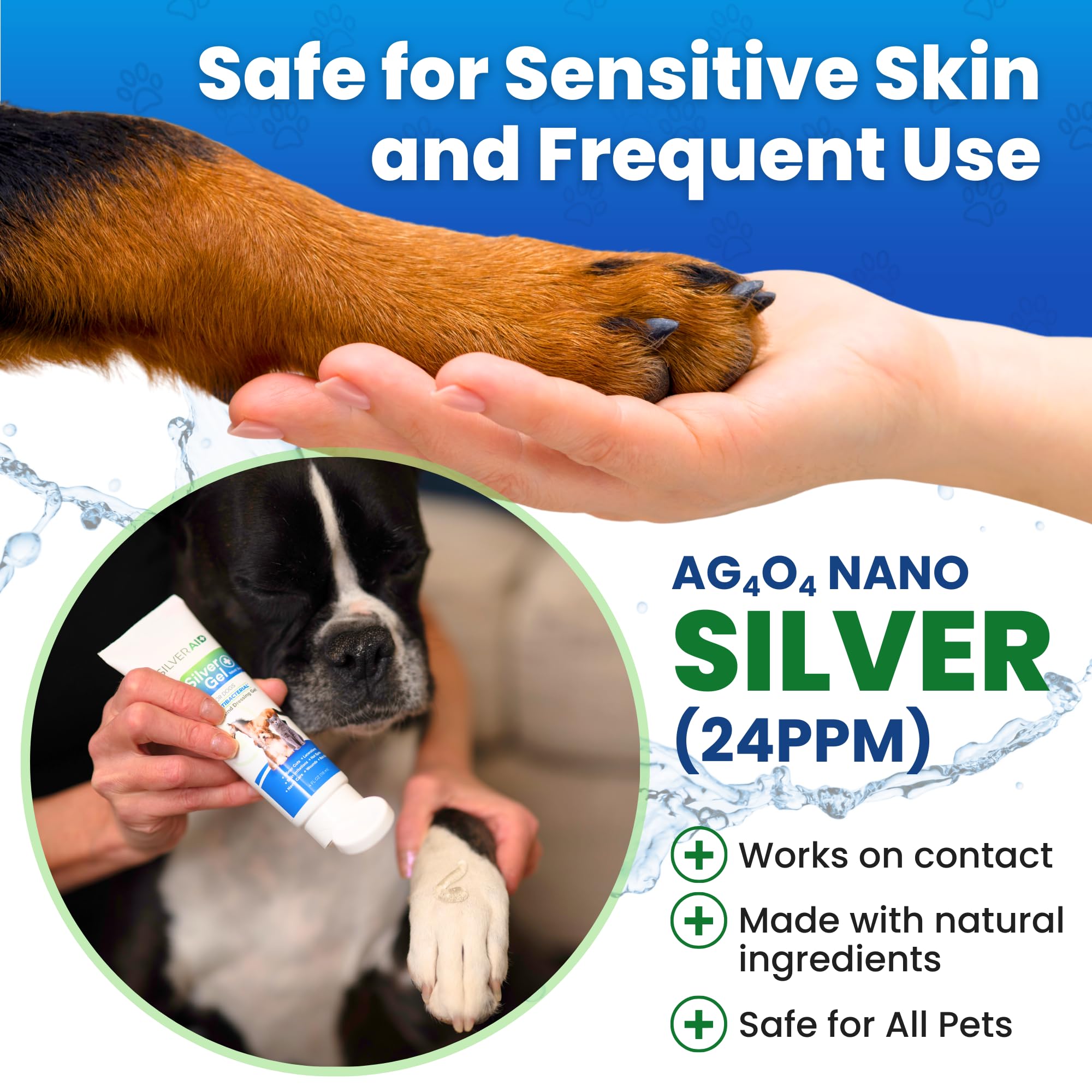 SilverAid safe-to-lick formula reduces worry during application