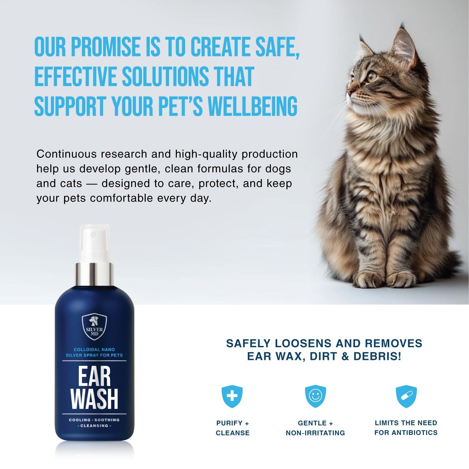 SilverMD Gentle spray for wax, debris, and mild odor management.