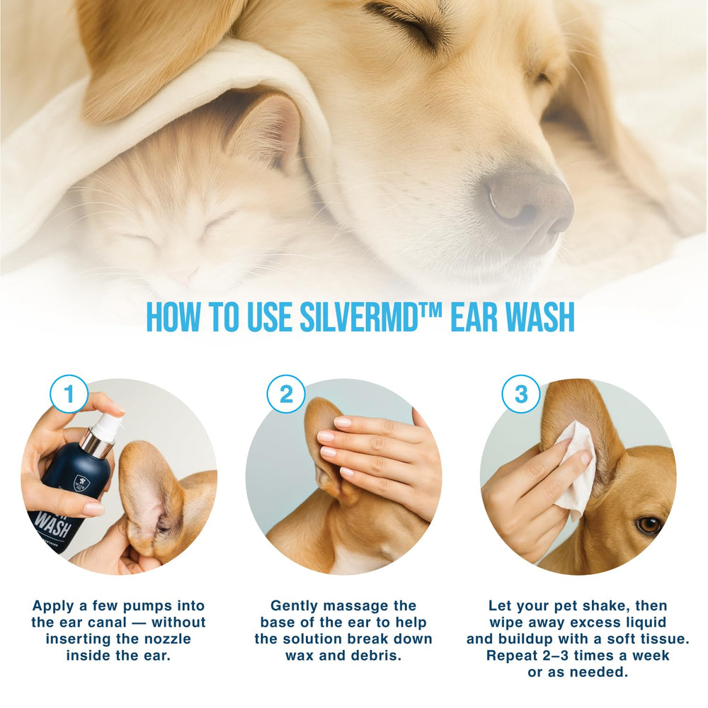 SilverMD Gentle ear wash cools and soothes itchy ears during use.