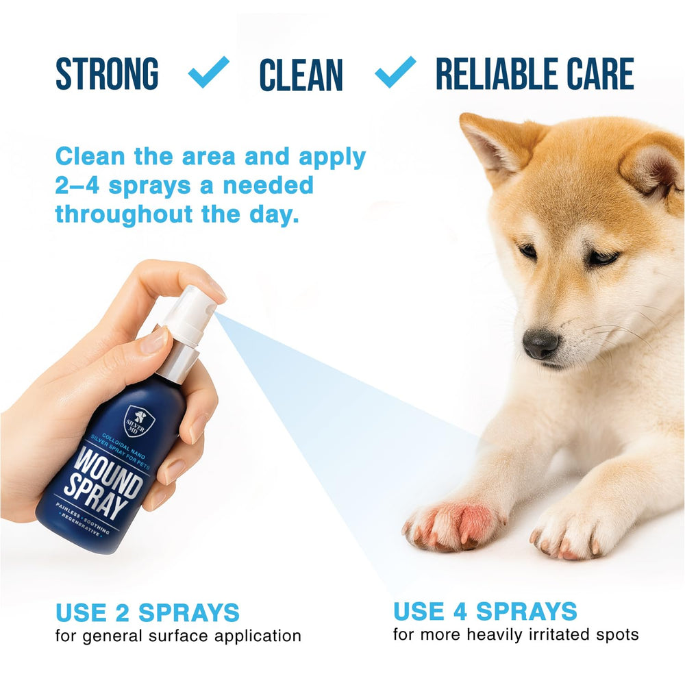 After grooming, use SilverMD Wound Spray on the pet's coat.