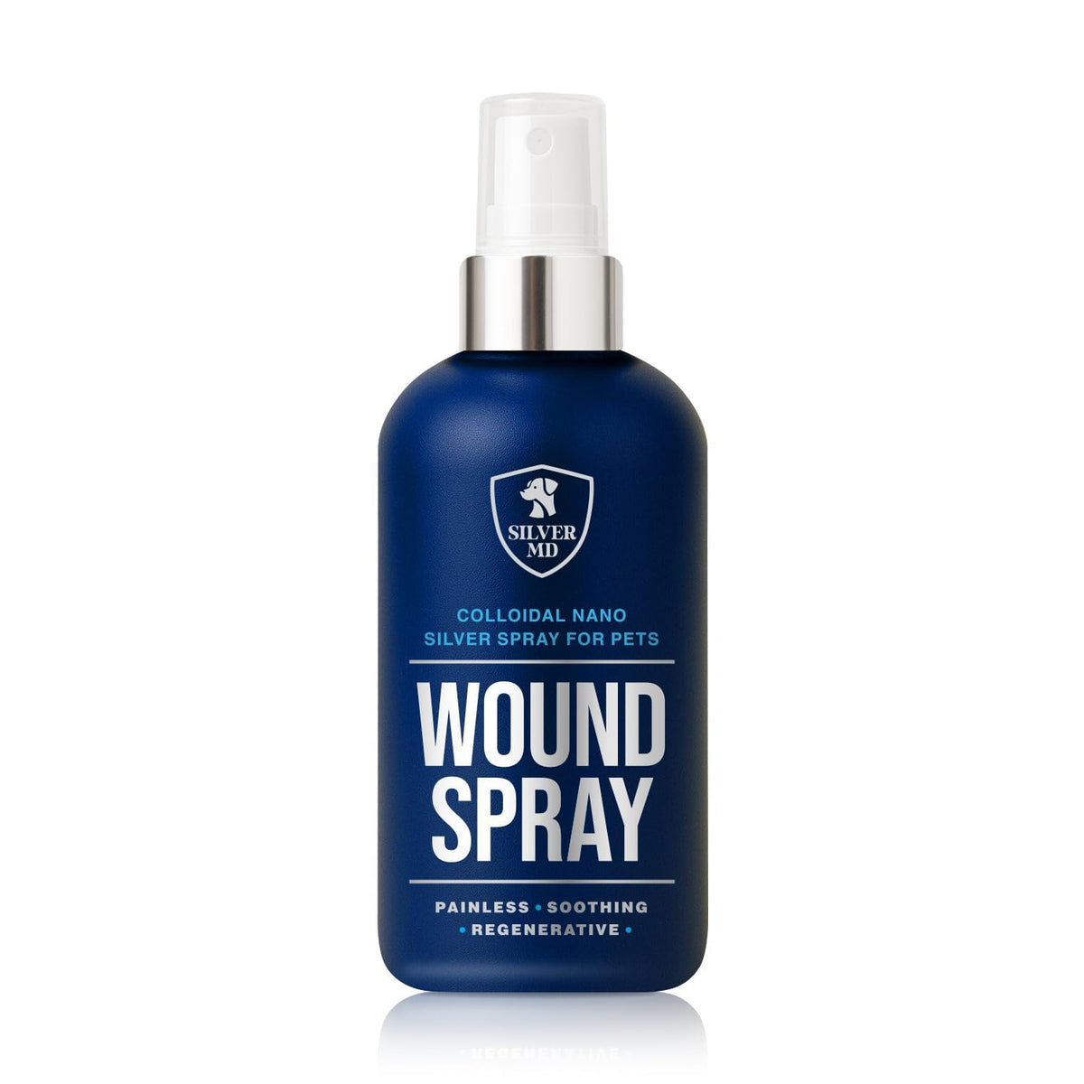 SilverMD Wound Spray bottle front view for easy daily use and care.