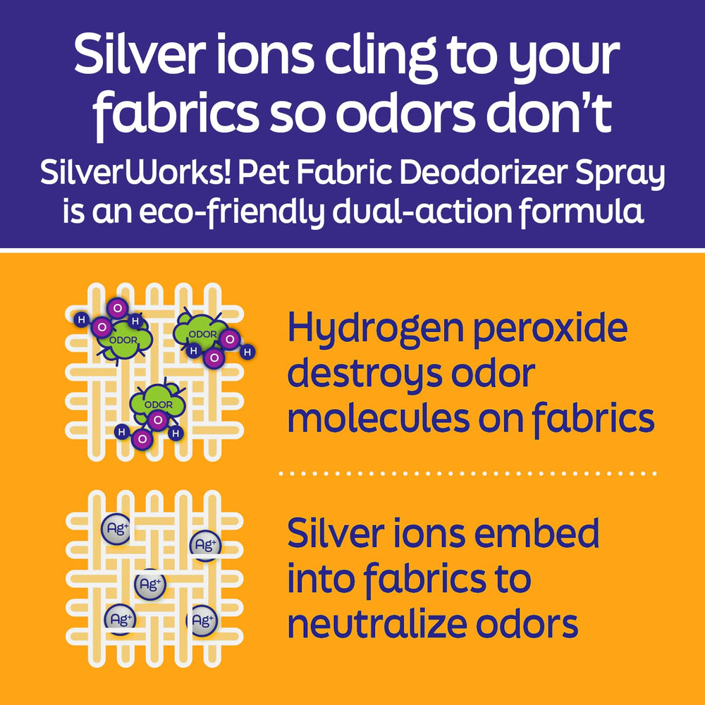 SilverWorks! Pet Odor Eliminator on pet bedding promotes a cleaner feel.