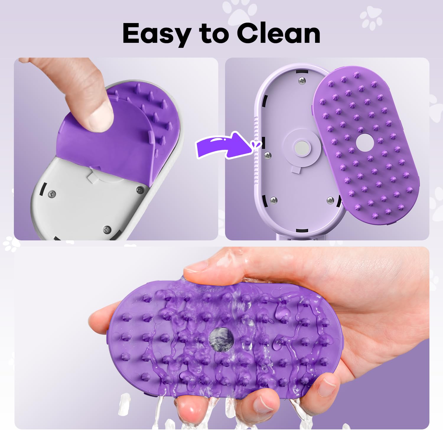 SILVLF Soft silicone brush head provides gentle massage while capturing loose hair