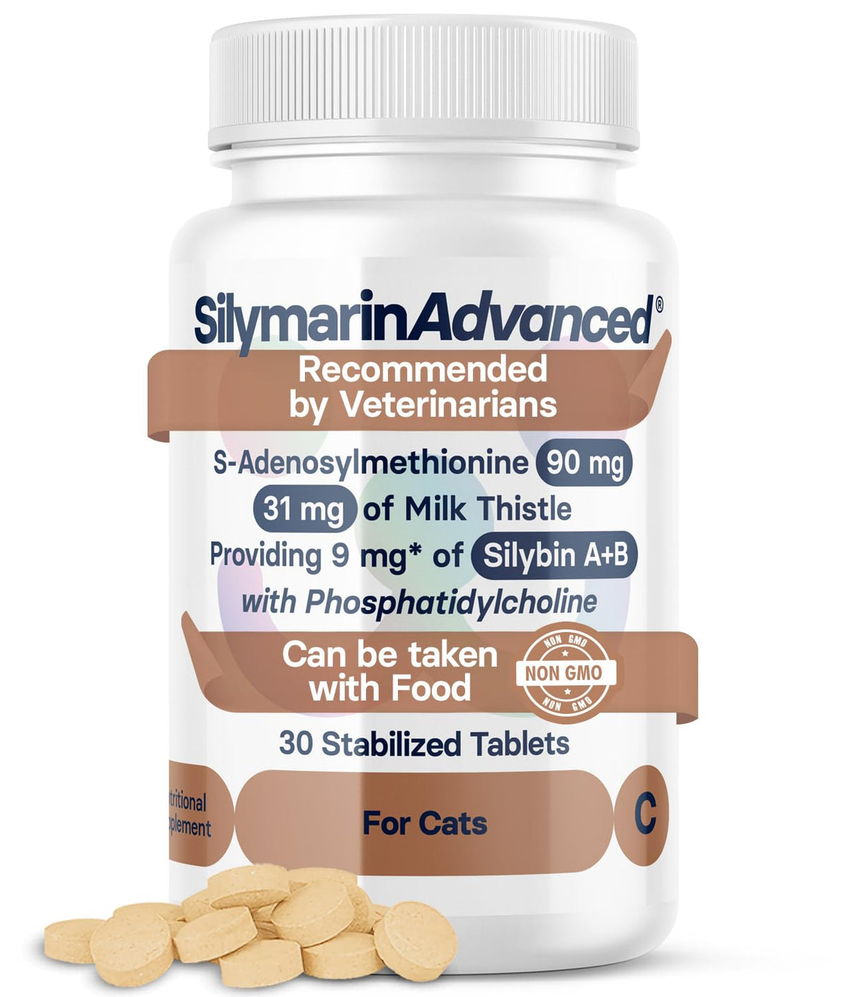 SilymarinAdvanced cat liver health tablets support liver wellness for cats.