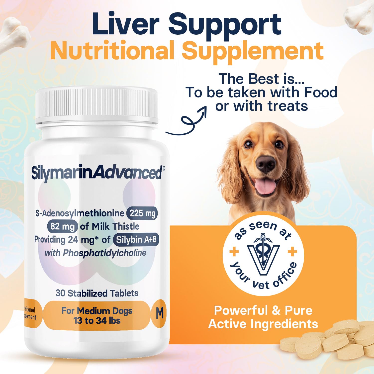 SilymarinAdvanced daily tablet dosing to simplify canine supplement routine.