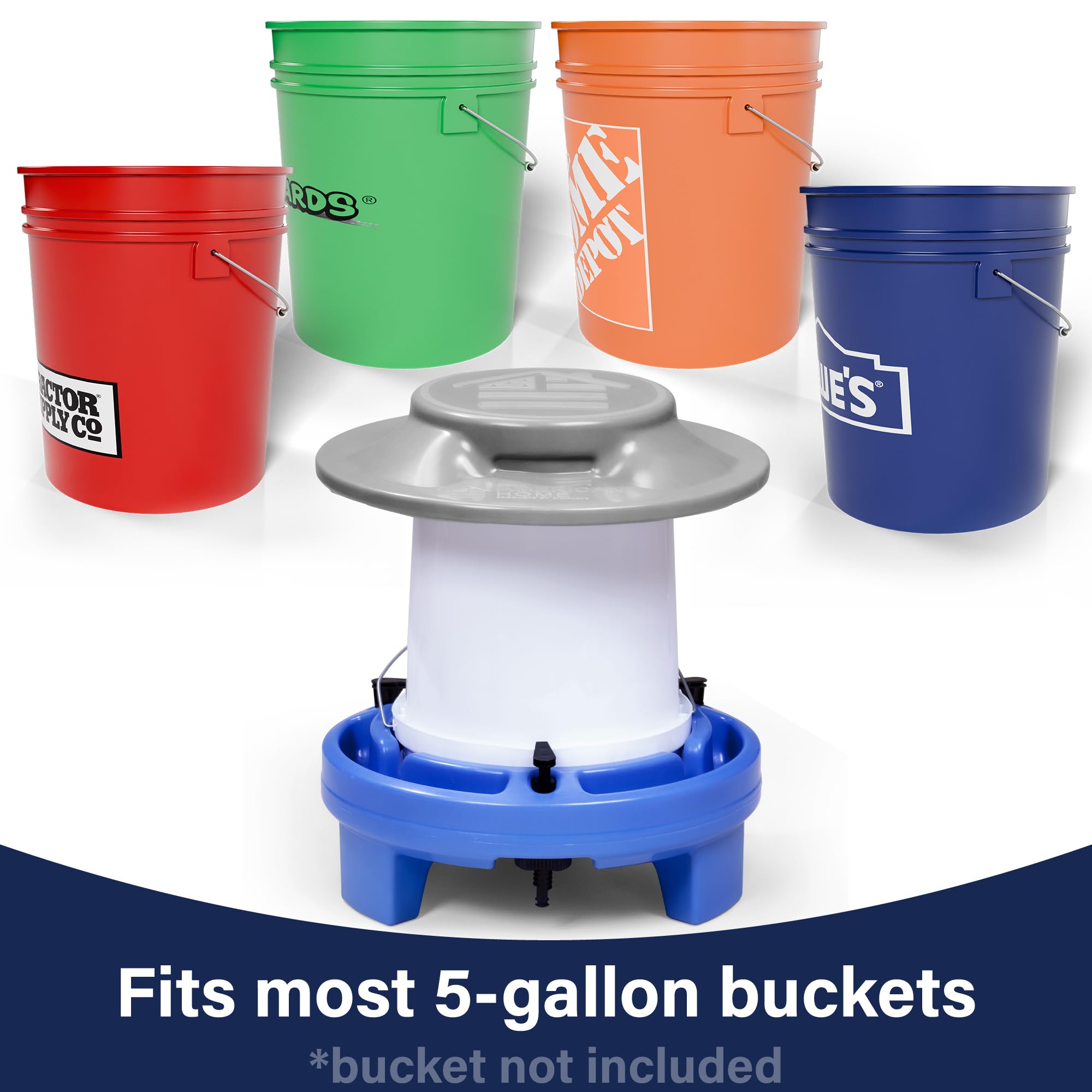Simplay3 American Home Self-Filling Drinker demonstrates 5-gallon capacity reducing refills