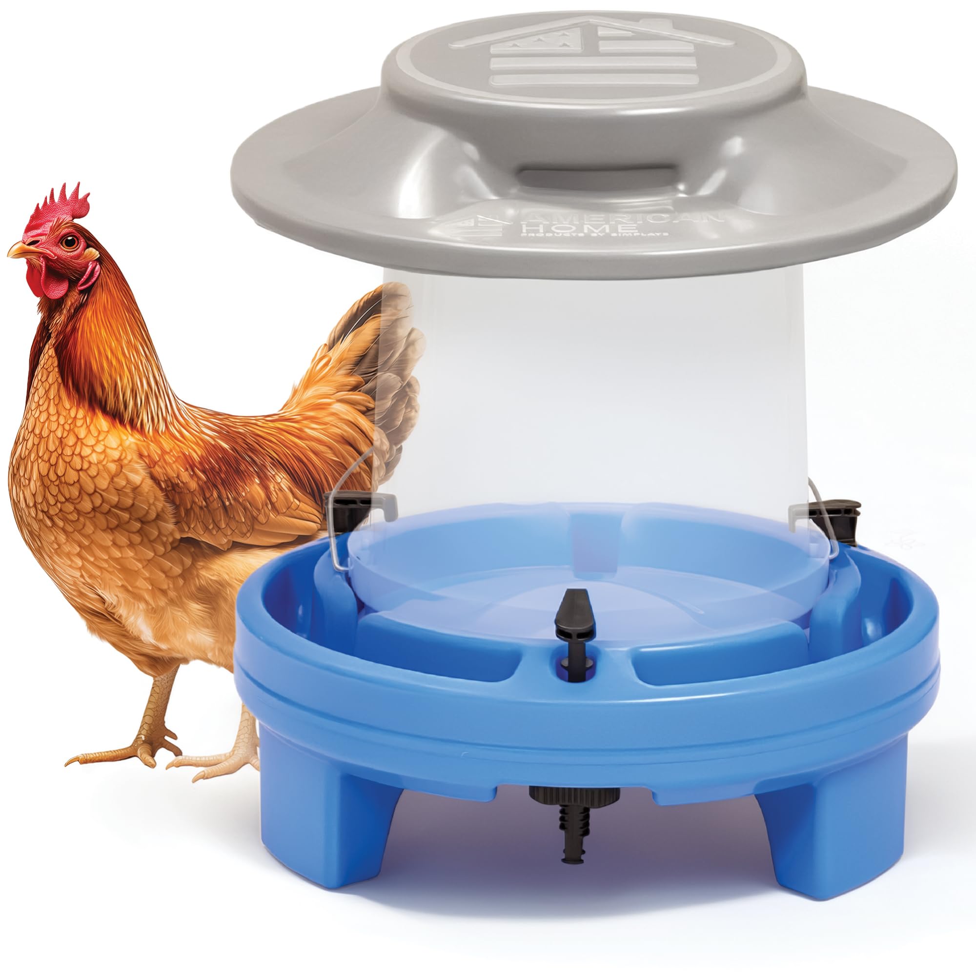 Simplay3 American Home Self-Filling Drinker outdoors delivering steady poultry hydration
