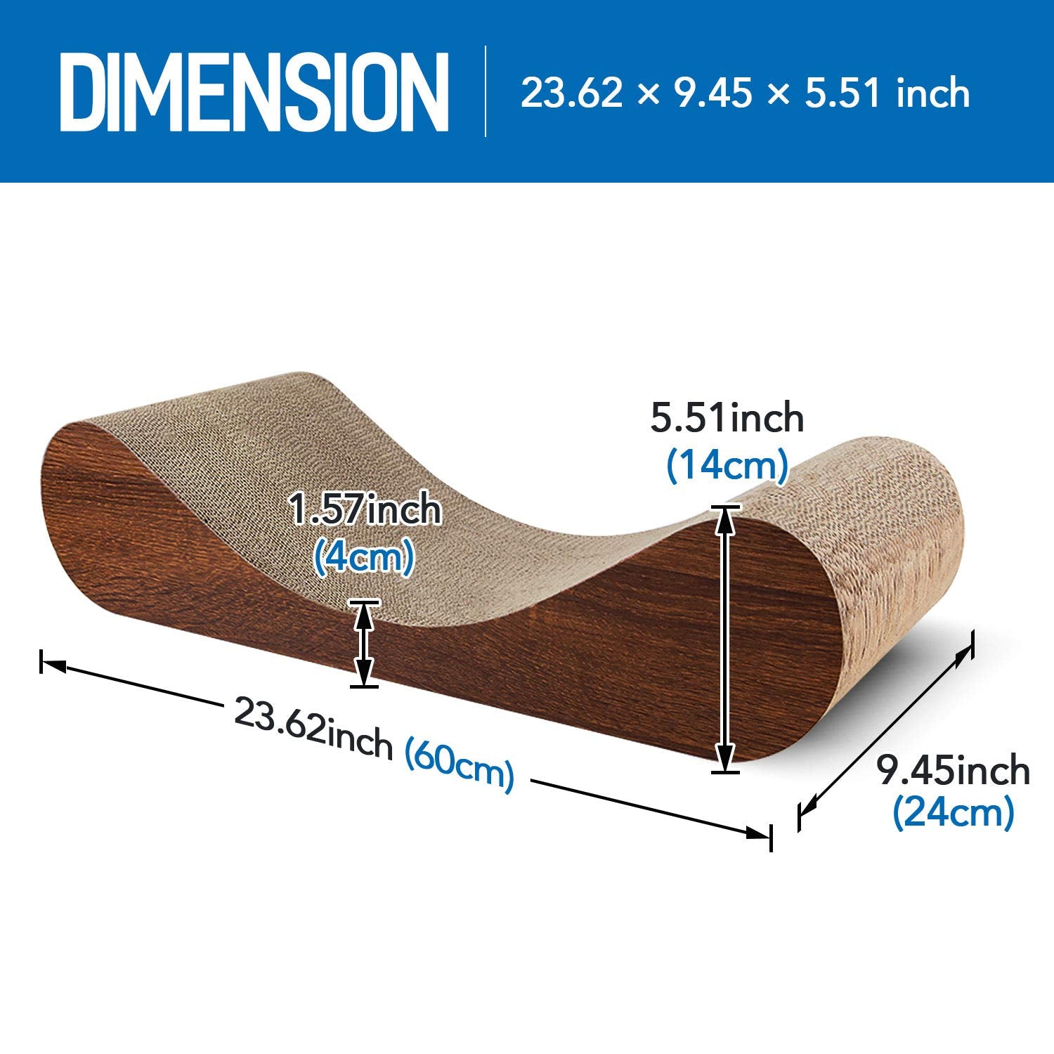 Simple Deluxe 23.6-inch cat scratcher board provides durable, reusable resting and scratching space.