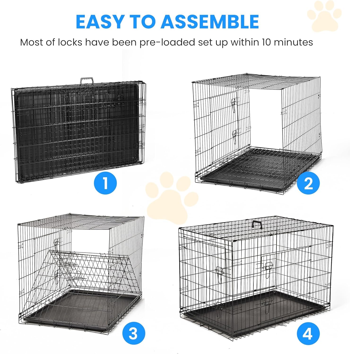 Simple Deluxe 24-Inch crate side door allows easy access for feeding and cleaning