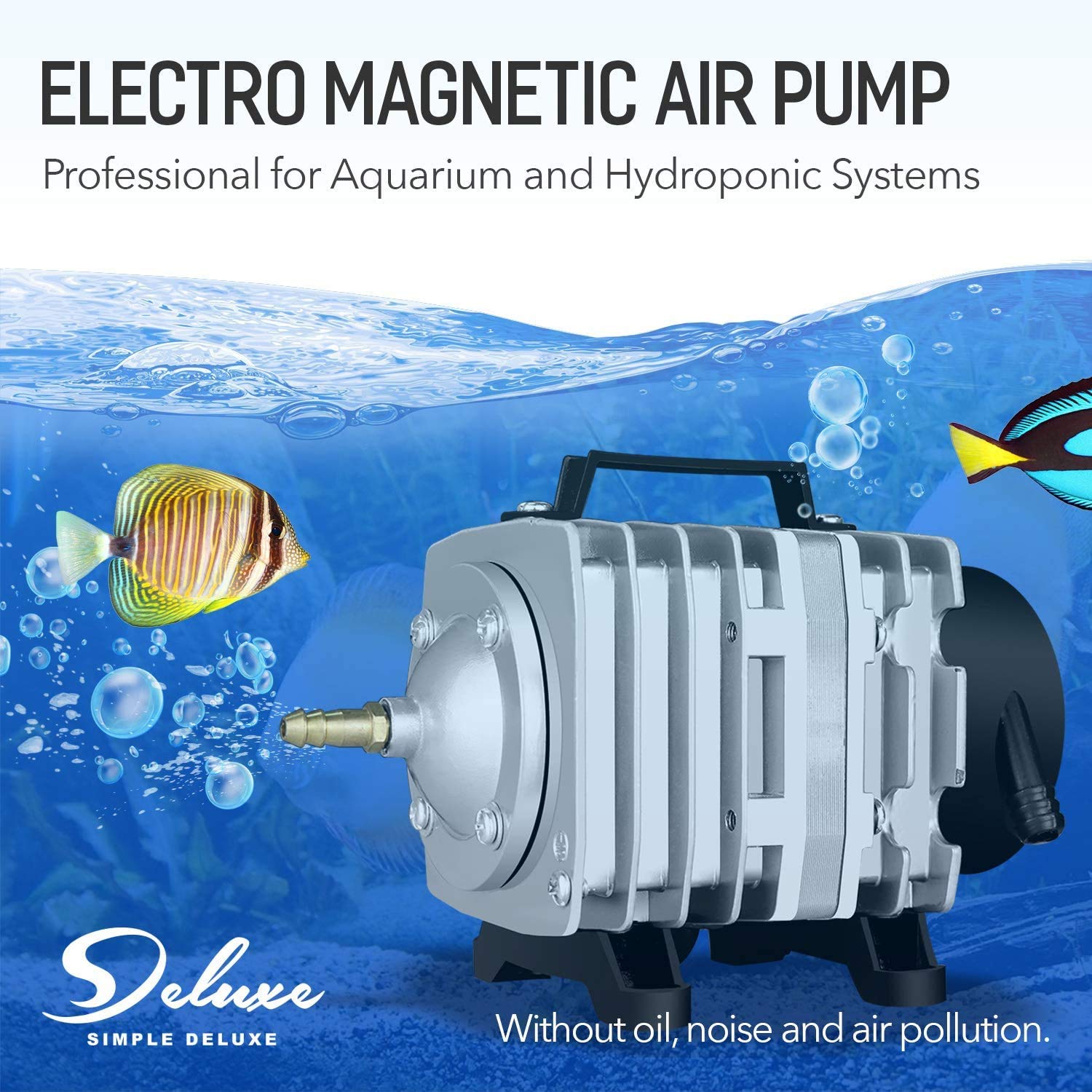 Simple Deluxe air pump side view highlighting durable aluminum body