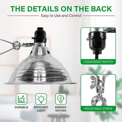 Simple Deluxe clamp light ball joint ensures full 360-degree adjustability for any setup.