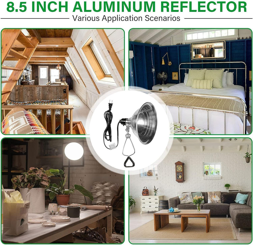 Simple Deluxe clamp light accepts up to 150W bulb for high output.