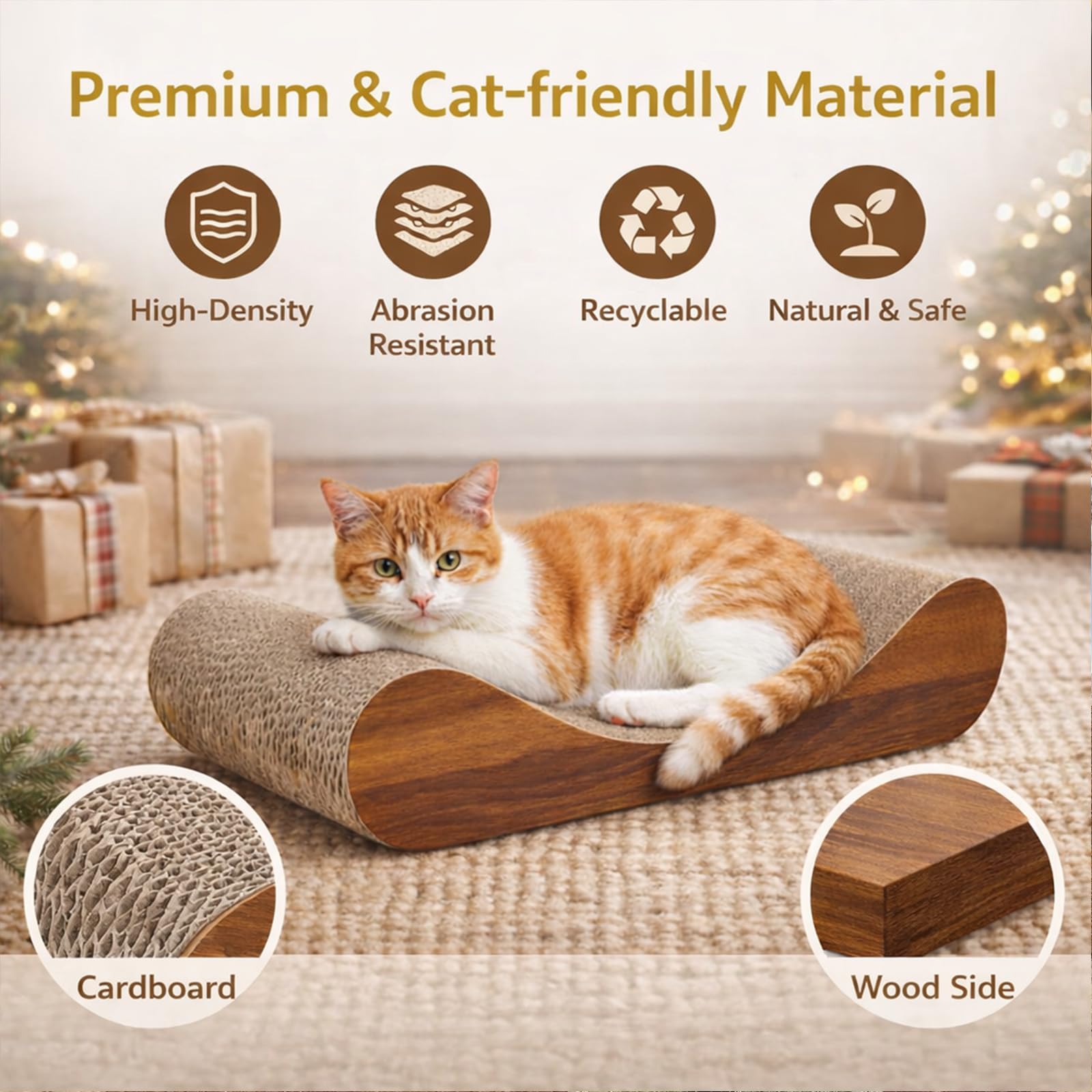 Simple Deluxe curved design scratcher comforts claws and joints during play.
