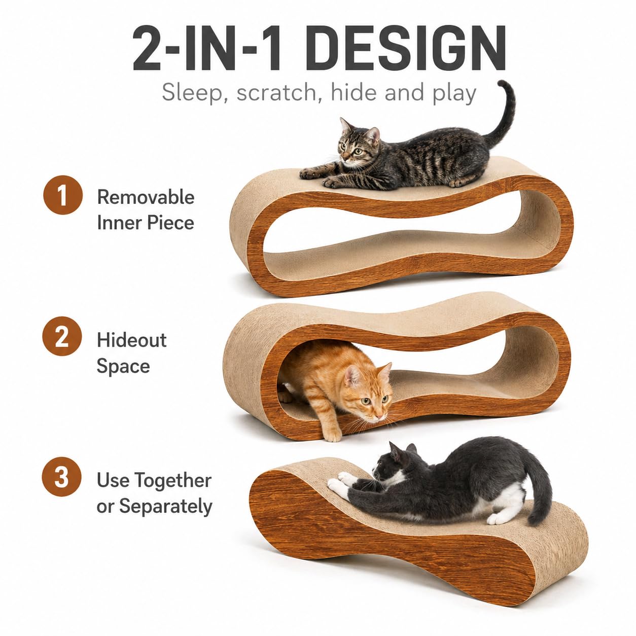 Simple Deluxe cutout hideaway for cats for private play and rest