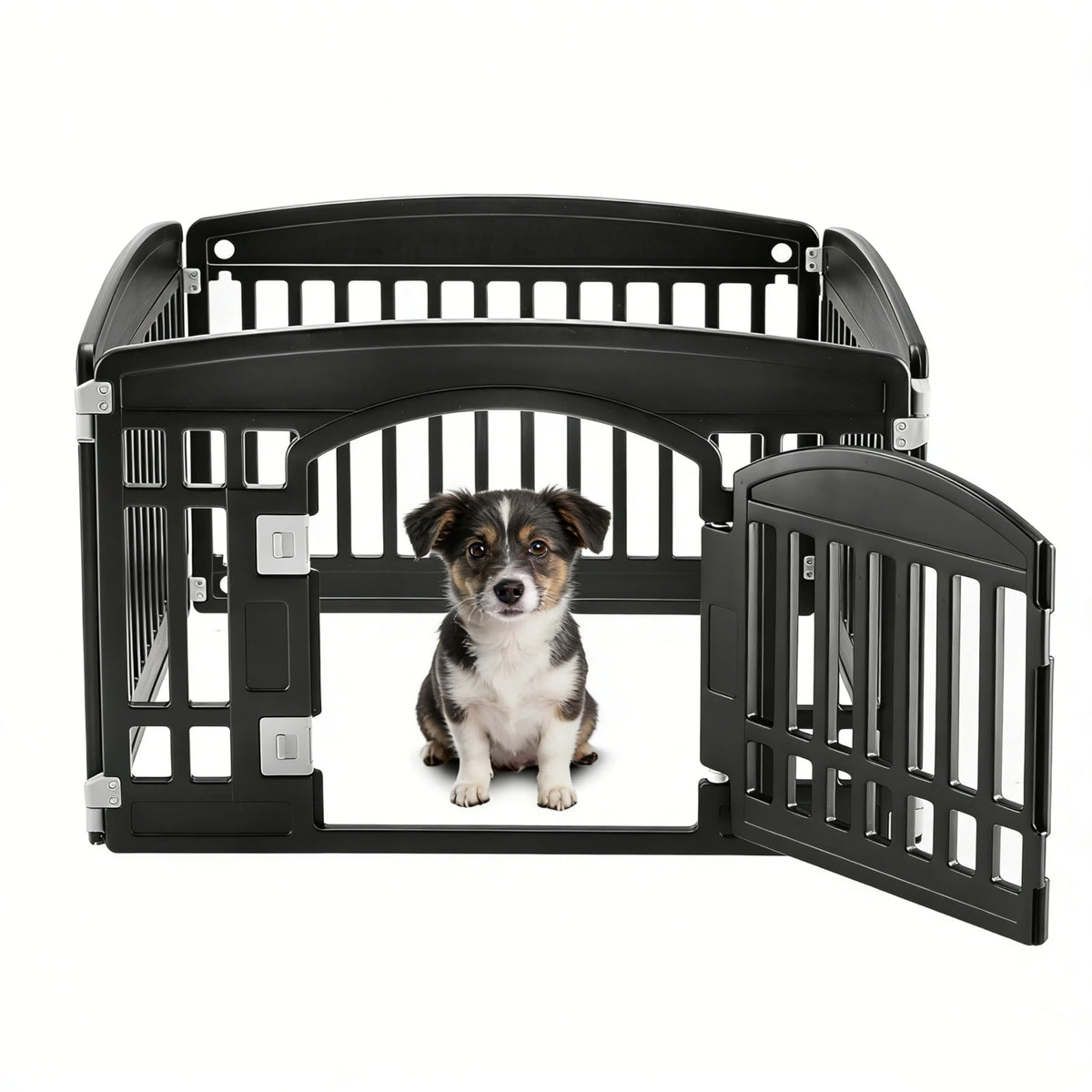Simple Deluxe dog playpen in a 4-panel setup for puppies indoors