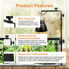 Simple Deluxe floor lamp holder for terrarium wires neatly managed.