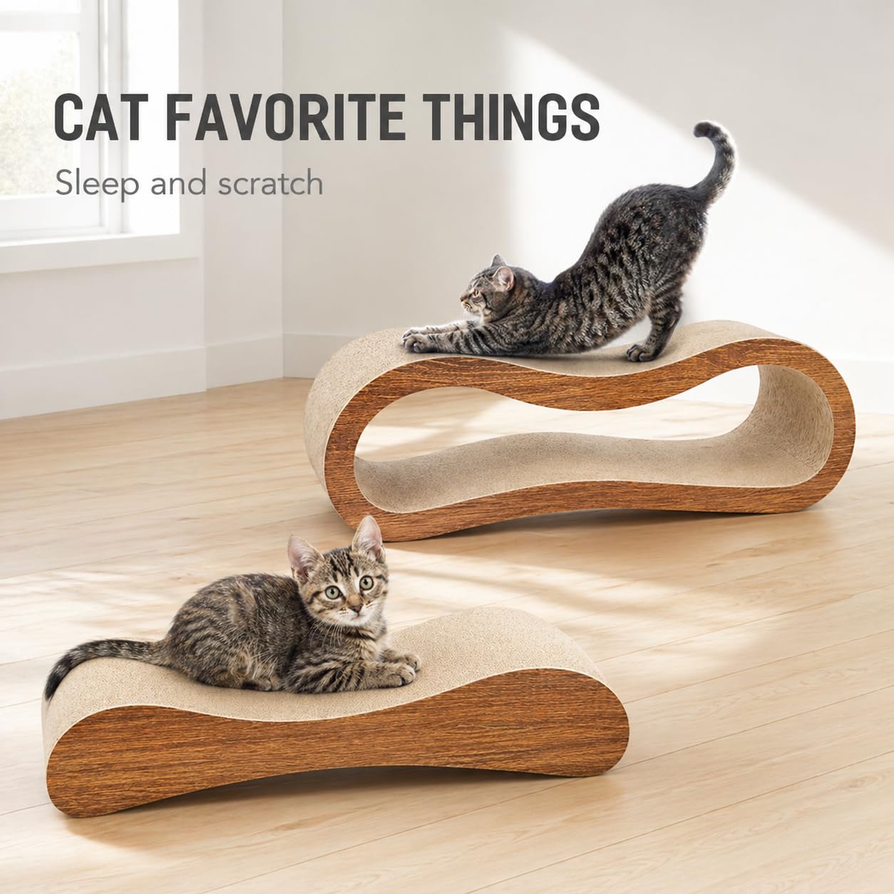 Simple Deluxe indoor cat play bed and scratch pad for versatile use