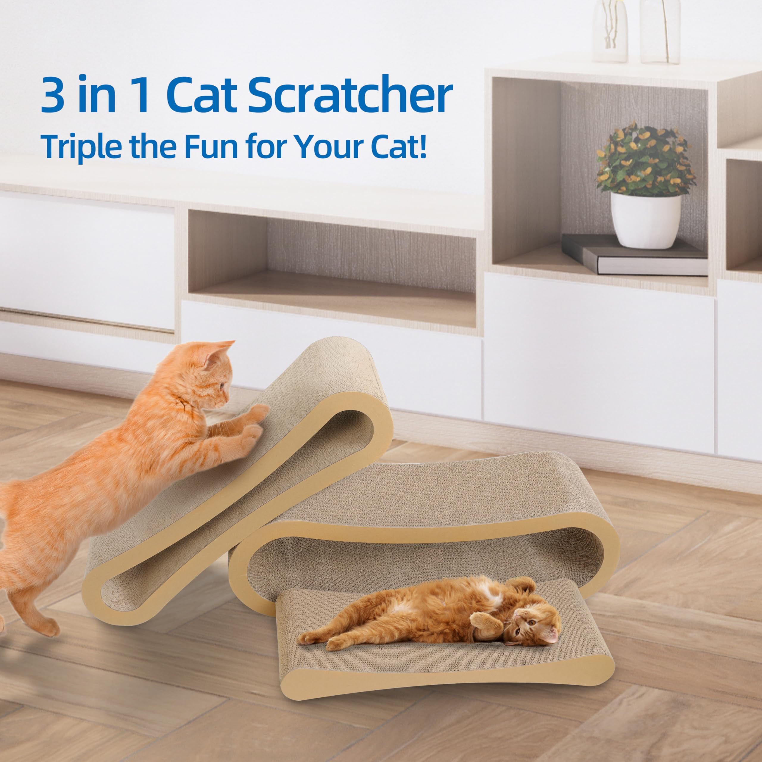 Simple Deluxe multi-cat design creates a cozy hideout for shared feline lounging.