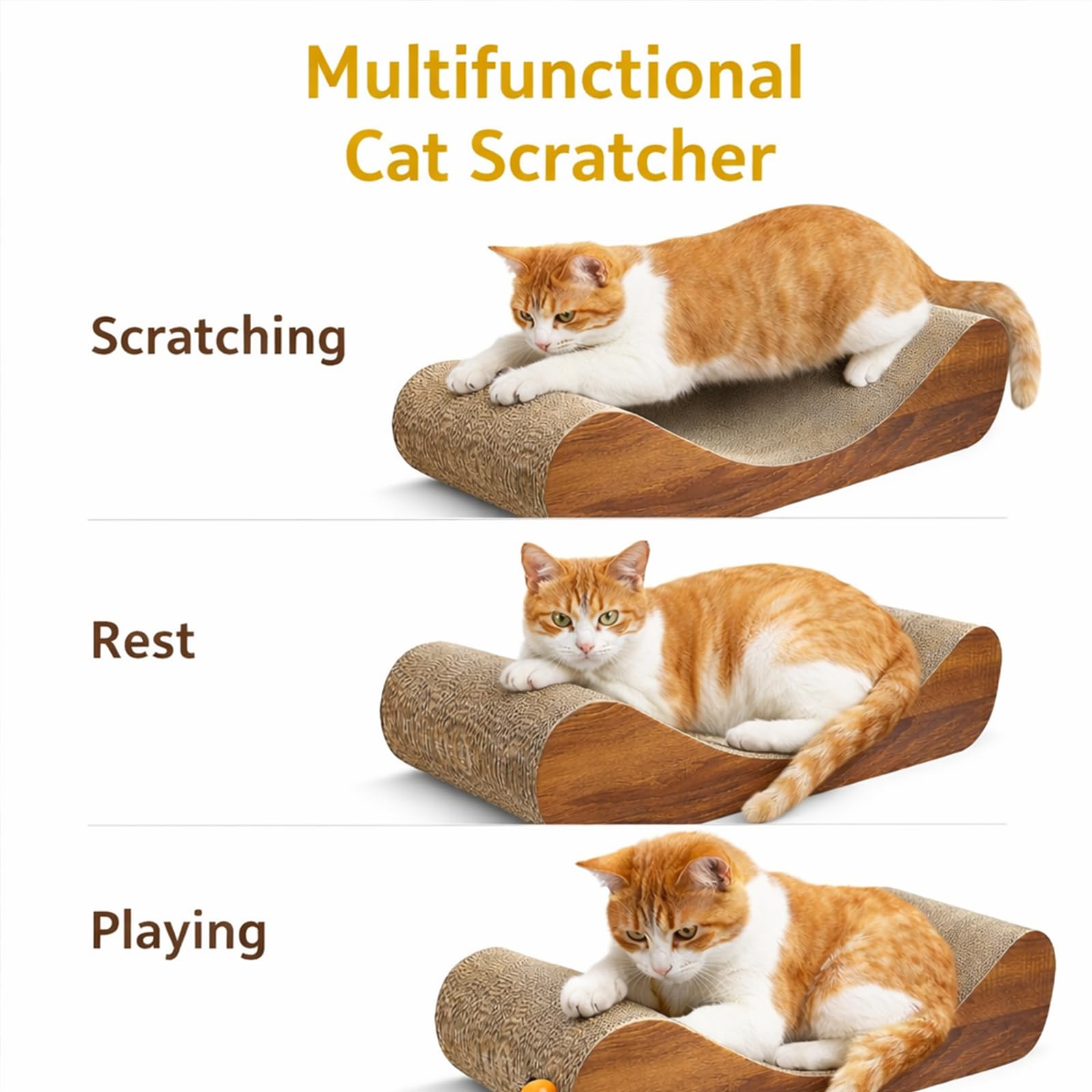 Simple Deluxe recyclable cardboard scratcher, eco-friendly and sturdy for daily claws.