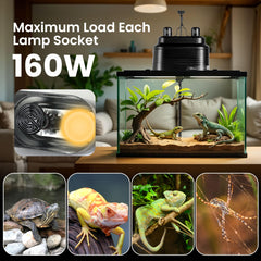 Simple Deluxe separate-switches reptile lamp enabling independent heat and UVB control.
