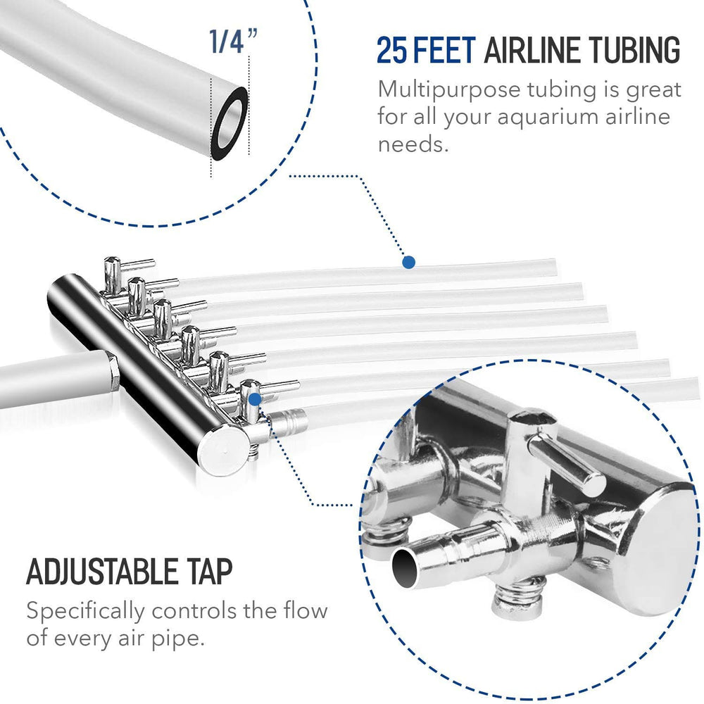 Simple Deluxe six-outlet system enables multiple aeration devices