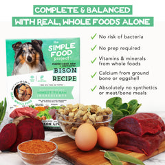 Simple Food Project Bison Recipe serving bowl showing ready-to-serve balanced meals for dogs.