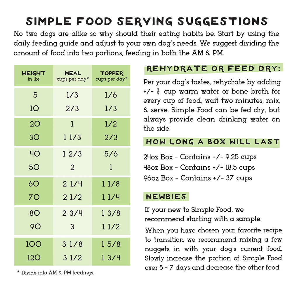 Simple Food Project cost-effective feeding chart — potential affordable per-meal options.