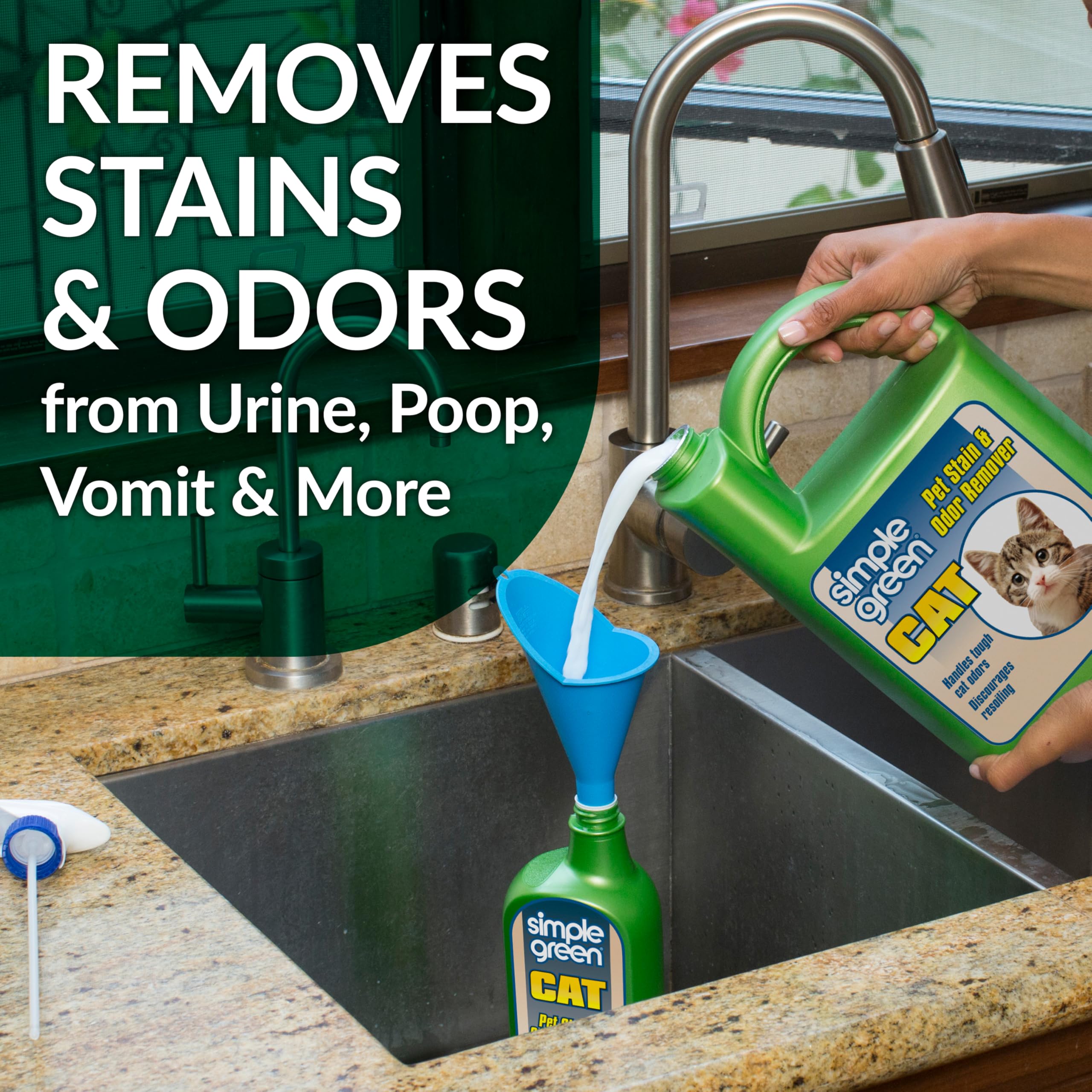 Simple Green Cat Stain and Odor Remover refill bottle ready for repeated cleanups.