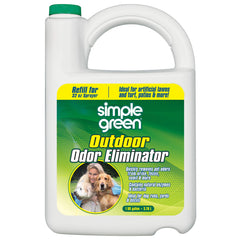 Simple Green Outdoor Odor Eliminator bottle pouring to neutralize outdoor pet odors