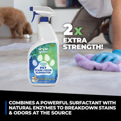 Simple Green Pet Stain & Odor Eliminator carpet application demonstrates deep cleaning on fibers.