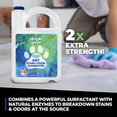 Enzyme-action cleaning with Simple Green Pet Stain & Odor Eliminator
